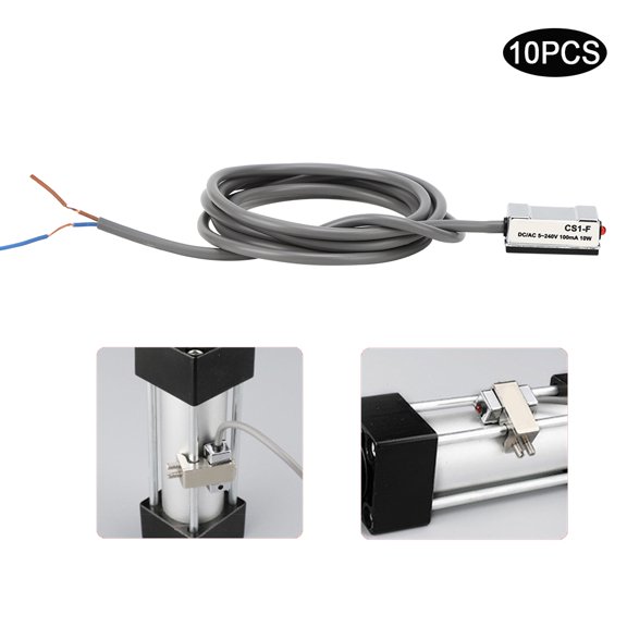 Rupoun 10Pcs Magnetic Switch CS1-F 10W Reed Pneumatic Cylinder Sensor On Off Control for SI SU SC JSI MI MA50-63