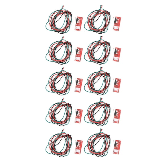 Rupoun 10Pcs Plastic Safety Contact Micro Switch Roller with Wire Accessory, 1A 125VAC 1NO+1NC, 27.6 inches / 70 cm Cable Length, Black