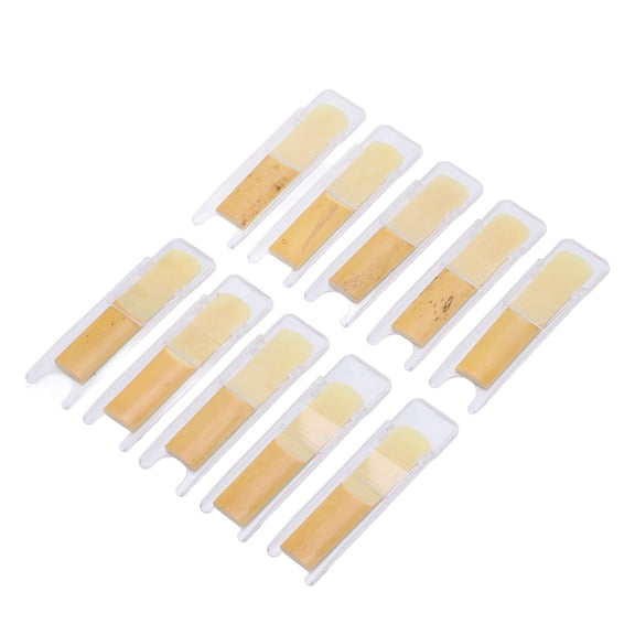 Rupoun 10Pcs Soprano Saxophone Reeds 2.5 Strength Bb Flat Accessory Set Kit for Clarinet & Sax