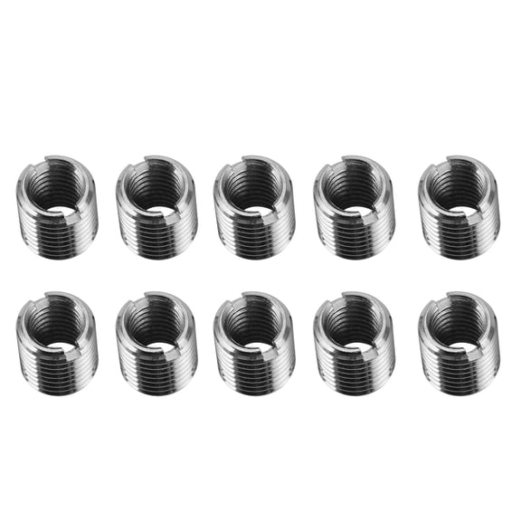 Rupoun 10Pcs Stainless Steel Threaded Insert Repair Nuts, Male M8 x 1 Female M6 x 1 Sleeve Components (0.39 inches / 10mm)