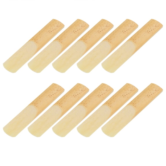 Rupoun 10Pcs Tenor Saxophone Reeds, Musical Instrument Accessories for Beginners, Wood Color, Premium Woodwind Replacement Parts, 10 Count