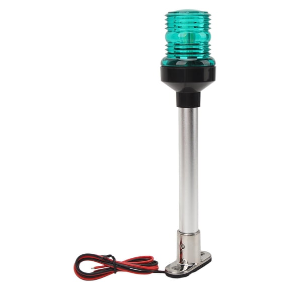 Rupoun 10in Boat Stern Light 360 Degree LED All Round Lighting 316 Stainless Steel Base Anchor Navigation Lights Green