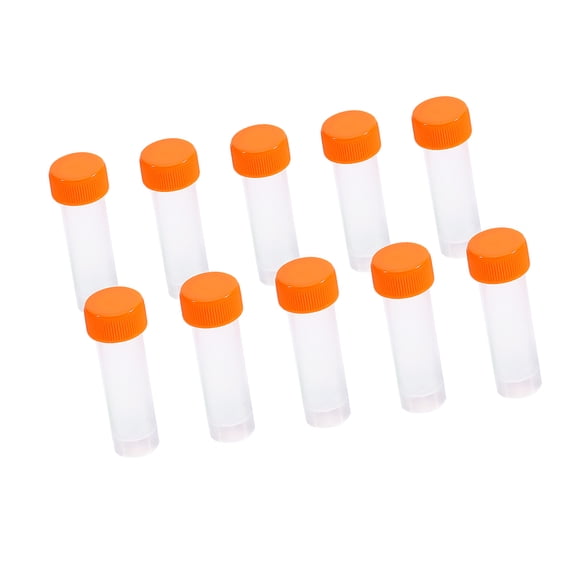 Rupoun 10pcs 5ml Plastic Frozen Test Tubes Vial Screw Seal Cap Pack Container with Silicone Gasket