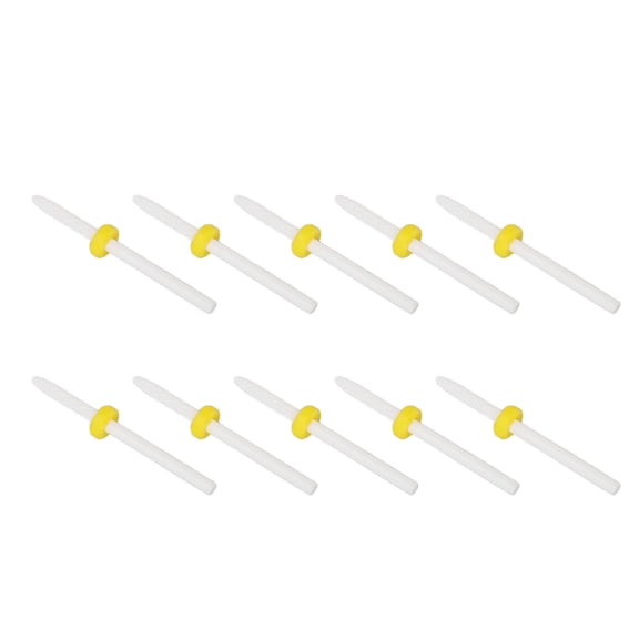 Rupoun 10pcs Cuticle Remover Bits Gel Polish Dead Skin Removal Ceramic Nail Drill Bit Set for Manicure Pedicure Nail Artist