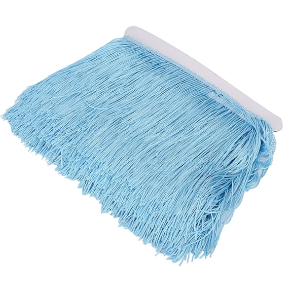 Rupoun 10yd / 9.1m Long Fringe Latin Dress Tassels 5.5 inches / 14cm Polyester Lace Trim Ribbon for Sewing Stage Curtains Apparel Accessories Sky Blue