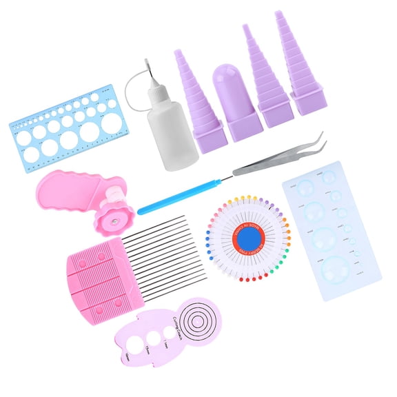 Rupoun 11 in 1 Paper Quilling Tools Kit DIY Scrapbooking Quilling Strips Craft Crimper Comb Ruler Pins Border Buddy Set Essential Crafting Accessories