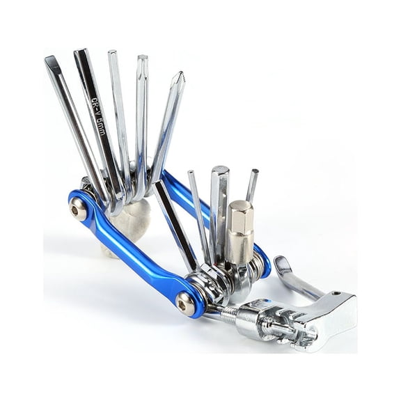 Rupoun 11-in-1 Transformers Bicycle Repair Tool Bike Pocket Multi Function Folding Tool Blue for Mountain and Road Bikes Essential Maintenance Kit High Quality Cycling Gear