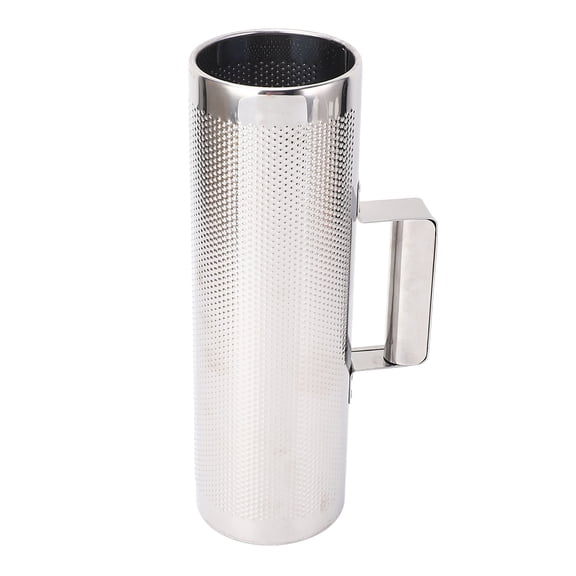 Rupoun 12.6 x 3.9 Inches Stainless Steel Guiro Instrument Metal Cylinder Guiro Shaker with Scraper