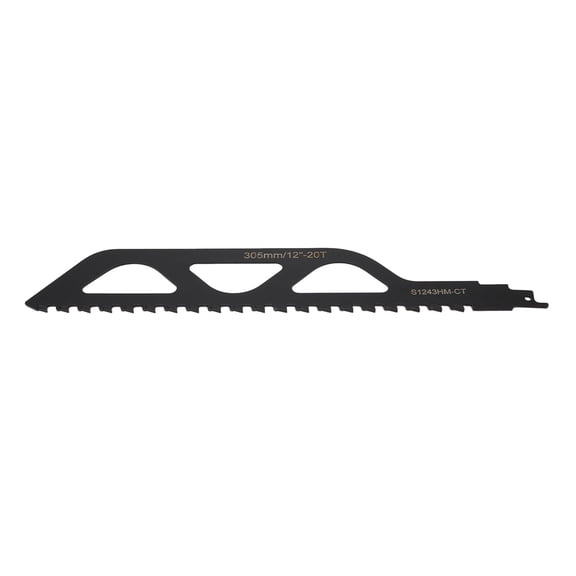 Rupoun 12 Inch / 30.5 cm Black Cemented Carbide Reciprocating Saw Blade Brick Cutting Recip Saw Blade for Construction Demolition Wood Pruning