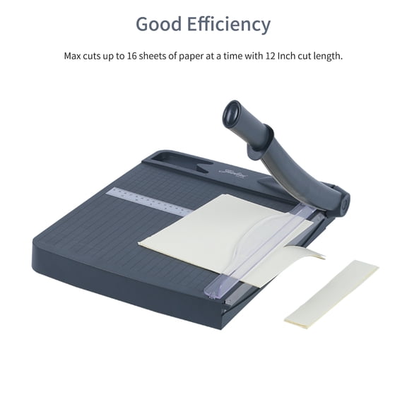 Rupoun 12'' Safe Storage Paper Cutter Trimmer, Centimeter & Inch Double Use, 16 Sheets Capacity, Black