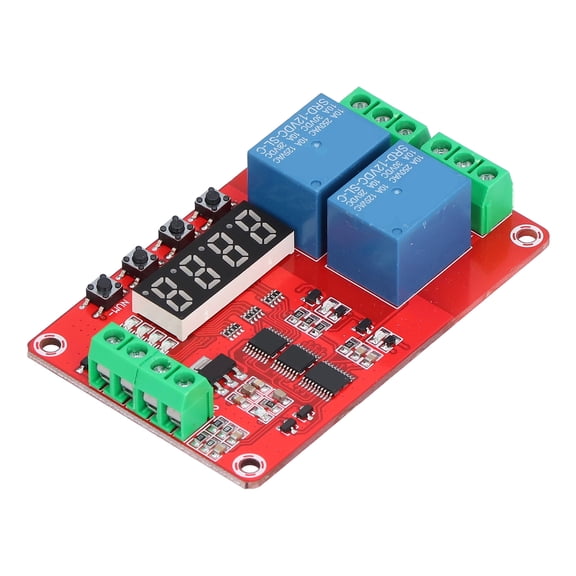 Rupoun 12V 2-Channel Time Delay Relay Module Multi Functional Self Lock Cycle Timing Relay Board (3.94 x 2.36 x 1.18 inches / 10.0 x 6.0 x 3.0 cm)