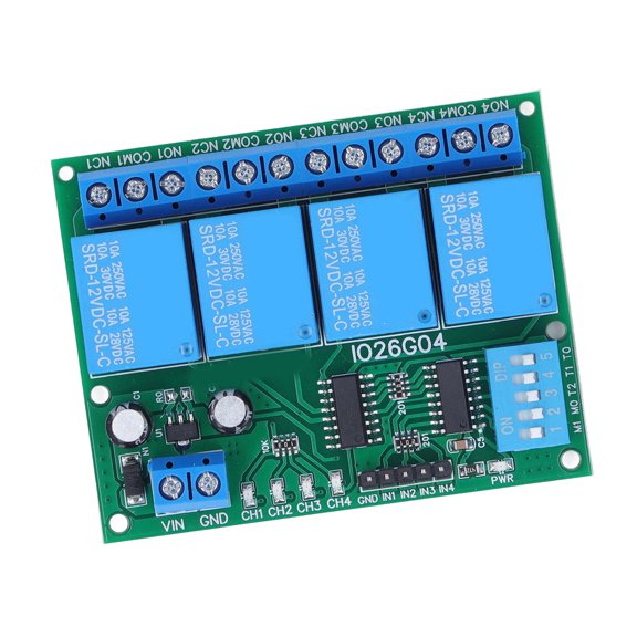 Rupoun 12V 4 Channel Relay Module Control Board Switch Controller Accessory for Electronics