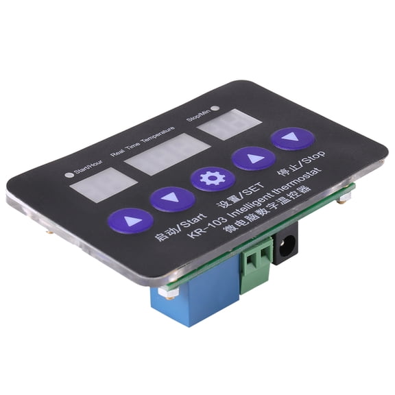 Rupoun 12V Digital Temperature Controller 10A Thermostat Control Switch With Probe for Incubator Factory Heating Cooling HVAC Systems LED Display Programmable Relay Modules Energy Saving Safe