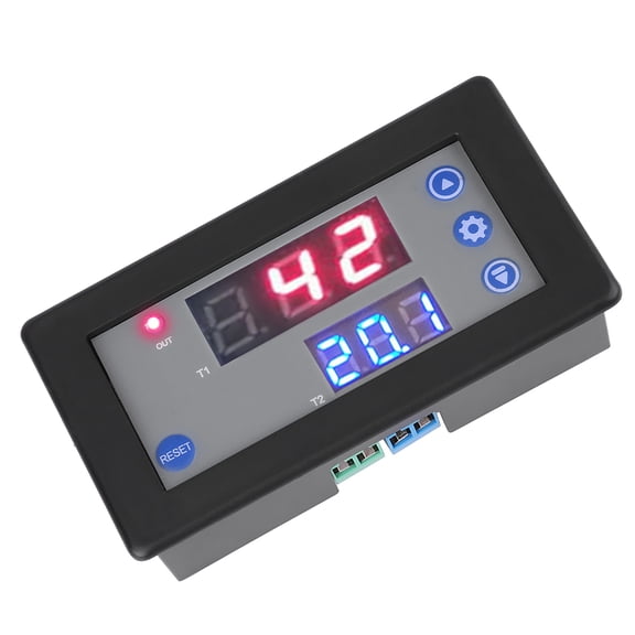 Rupoun 12V Timing Delay Relay Module Cycle Timer Digital LED Dual Display Switch Control Board for Electrical Systems, DC 12 Volt 10A 1500W Maximum Power
