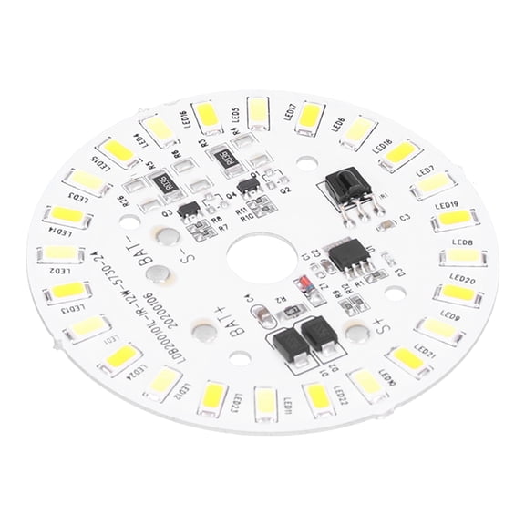 Rupoun 12W 24LED Ceiling Lamp Panel Board, 3.2V/3.7V White/Warm Light Source with Remote Controller, Solar Powered LED Chip Replacement for Home Lighting Repair, 6.3 inches / 16 cm