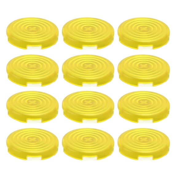 Rupoun 12pcs Button Cover Replace Mechanical Push Button Cover for Kailh Cherry TTC Akko Glorious Switches Arcade Hitbox Controller Replacement Parts Yellow 1.0 inch / 25.4 mm[cite: 1]
