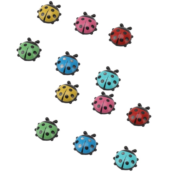 Rupoun 12pcs Resin Ladybug Refrigerator Magnets  Cute Cartoon Insect Stickers for Kitchen, Office, Home Dcor