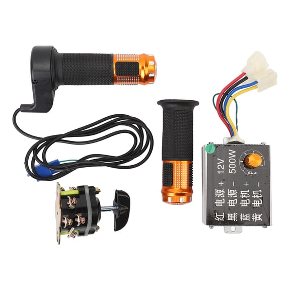 Rupoun 12v 500w Controller High Torque Sensitive Control with Reverse Gear Switch Twist Throttle Set for Electric Bicycle Tricycle Motorcycle Modification, 23.1 oz / 654 g