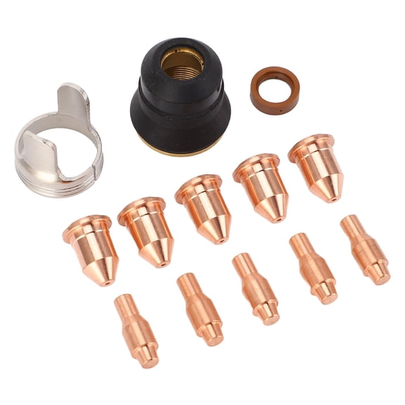 Rupoun 13PCS Plasma Cutting Consumables Kit Nozzle 56811 Electrode 56576 Tip 56255 0.9mm for Harbor Freight Titanium 45A Cutter Welding Accessories Replacement Parts High Performance Durable