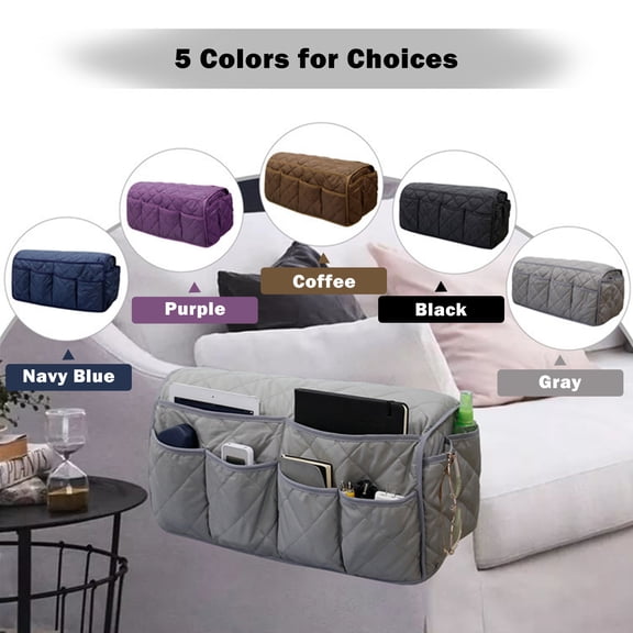 Rupoun 14-Pocket Non-Slip Sofa Armrest Storage Bag Hanging Organizer Armchair Caddy for Remotes, Phone & Magazines (9.05 x 8.26 x 1.57 inches / 23 x 21 x 4 cm)