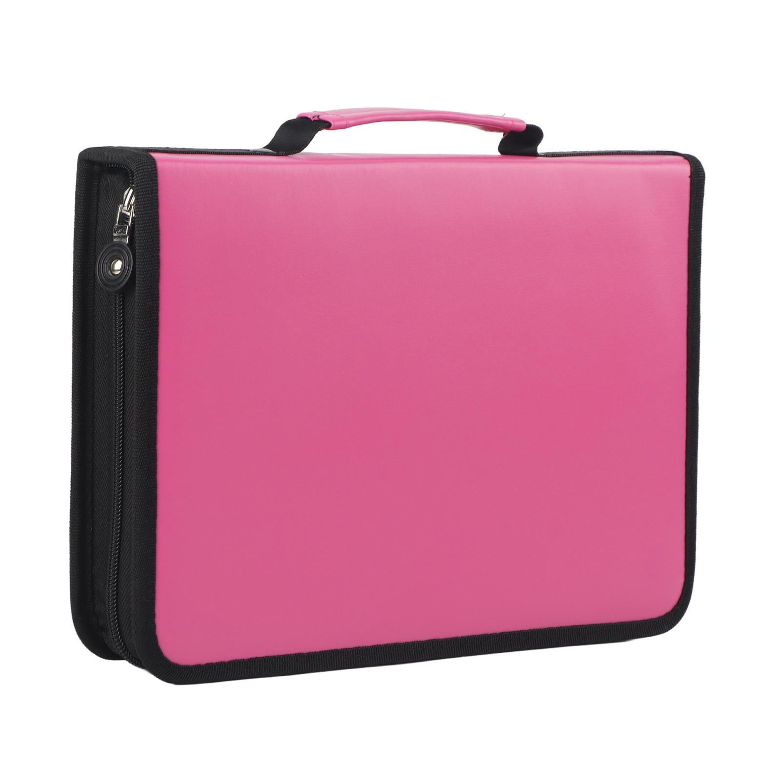 Rupoun 150‑Slot PU Leather & Fabric Pencil Case with Zipper, Red – Durable Art Supply Organizer