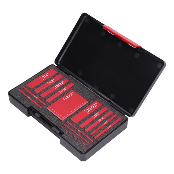 Rupoun 15pcs Setup Blocks Height Gauge Set for Woodworking, Premium Aluminum Alloy High Strength Precision Metric Imperial Square Gage Blocks Router Saw Table Set (15 Pieces / 10.23x5.9x1.96 Inches)
