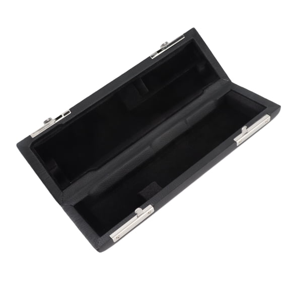 Rupoun 16 Holes Piccolo Storage Box Black Leather Durable Portable Bump Proof Musical Instrument Case Padded Organizer for Professional Artists and Beginners, 9.8 Inches