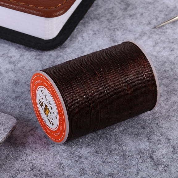 Rupoun 160m/Roll 0.45mm Polyester Leather Sewing Round Waxed Thread Cord DIY Handcrafts, Strong Wear-Resistant Stitching Tool for Shoes Bags, Wallets, and Crafts (Brown, 175 Yards / 160 m)