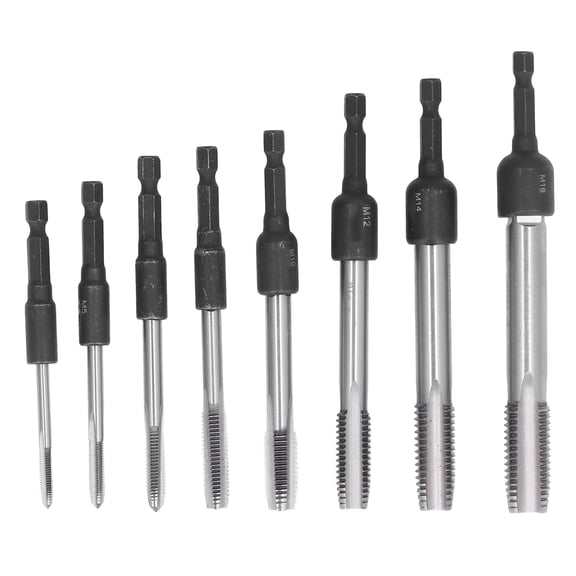 Rupoun 16Pcs Tap Socket Set Machine Lengthened Tapping Chuck 1/4 inch / 6.35 mm Hex Shank Steel Hand Tools[cite: 1]