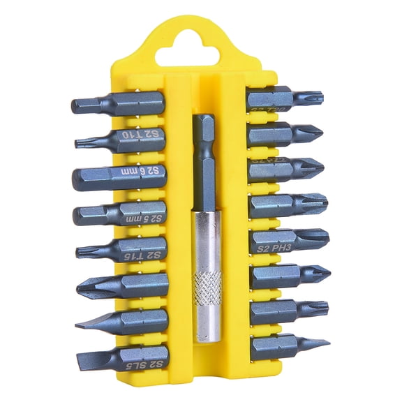 Rupoun 17Pcs Electric Screwdriver Bits Multifunctional Magnetic Slot Cross Combination Set, S2 Steel Hand Tool Accessories, Metric System for Power Drills, 3.94 inches / 10 cm