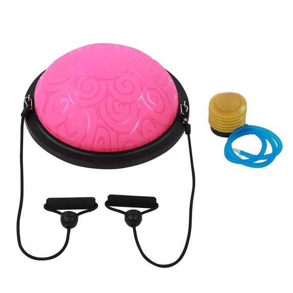 Rupoun 18" Explosion‑Proof Half Ball Trainer – Pink, Anti‑Slip Base, Multi‑Purpose Balance & Strength Exercise Equipment