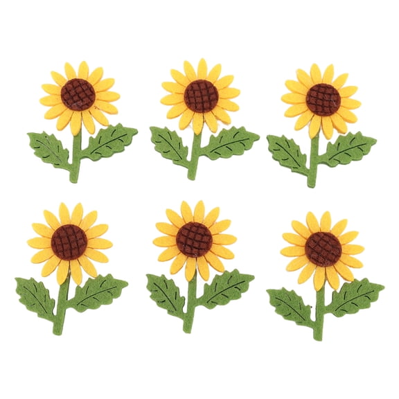 Rupoun 18 Pieces Sunflower Felt Patch 3D Handmade Vibrant Colors Exquisite Flower Appliques for Sewing Clothing Bags Hair Clips 2.4 inches / 6.1 cm