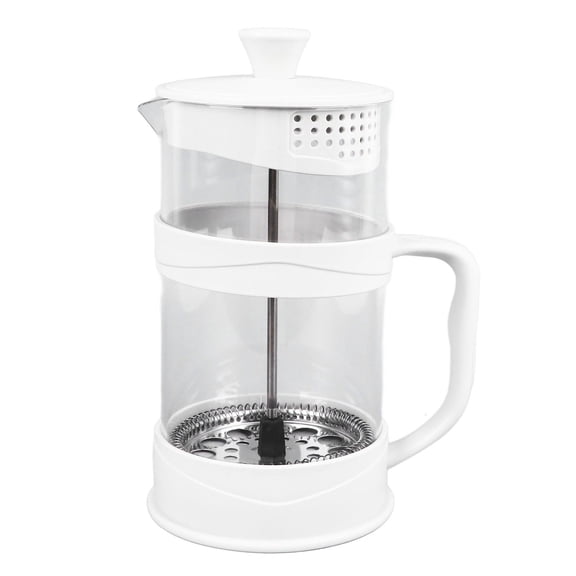 Rupoun 1L DoubleLayer Glass French Press Coffee Maker High Borosilicate, Stainless Steel Filter, DualInsulation, 1000ml Capacity, Ideal for Coffee, Tea & Office Use