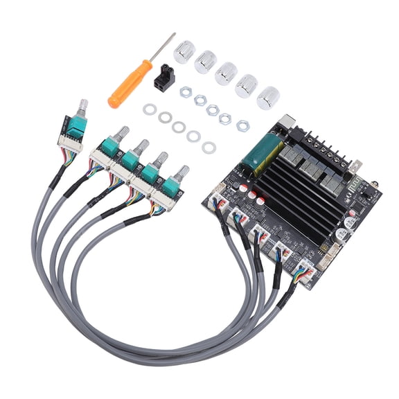 Rupoun 2.1 Channel Bluetooth 5.1 Audio Power Amplifier Board 100W+100W+200W Subwoofer Amp TPA3221 with Extension Cable DC 12-30V 10A [cite: 8]