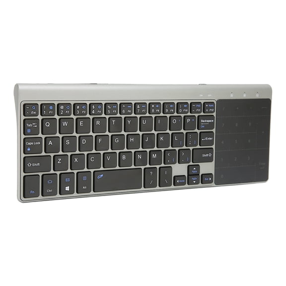 Rupoun 2.4G Wireless Keyboard with Sensitive Touchpad 2-in-1 Portable Ultra-Slim Remote Keyboard Mouse Combo for Notebooks, Computers, TV Boxes, Dual Units 10.23 inches / 26 cm, Space Gray Color