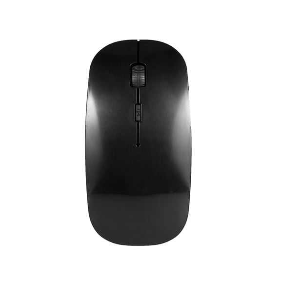 Rupoun 2.4G Wireless Mouse Portable Ultra-thin Mute Mouse 4 Keys Optical 1600DPI for Desktop Computer Laptop Ergonomic PC Accessory 4.53 inches / 11.5 cm Black