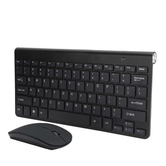 Rupoun 2.4GHz Wireless Keyboard and Mouse Combo Compact 78-Key Desktop Set for Home Office