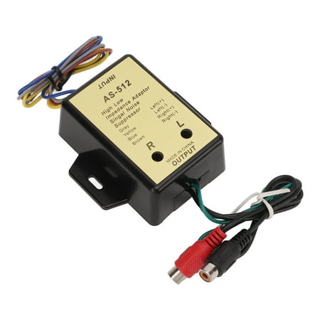 Rupoun 2 Channel Line High Low Impedance Adapter Audio Speaker Level Output Converter AS-512, 7.87 inches / 20 cm