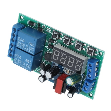Rupoun 2 Channel Time Delay Relay Module Digital Pulse Trigger Cycle Timer Control Board 220VAC YF-7 Dual Channel Multi-Functional Timer Relay for Smart Home Automation & Electrical Systems
