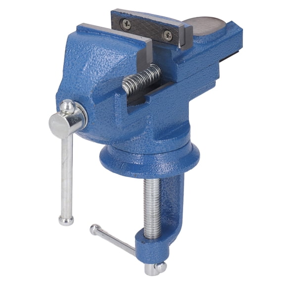 Rupoun 2 Inch / 50.8 mm Table Vise Clamp On Work Bench Vise 360 Degree Rotation Base Adjustable Woodworking Vise for Home Improvement DIY Repairs Heavy Duty 45 Steel Construction