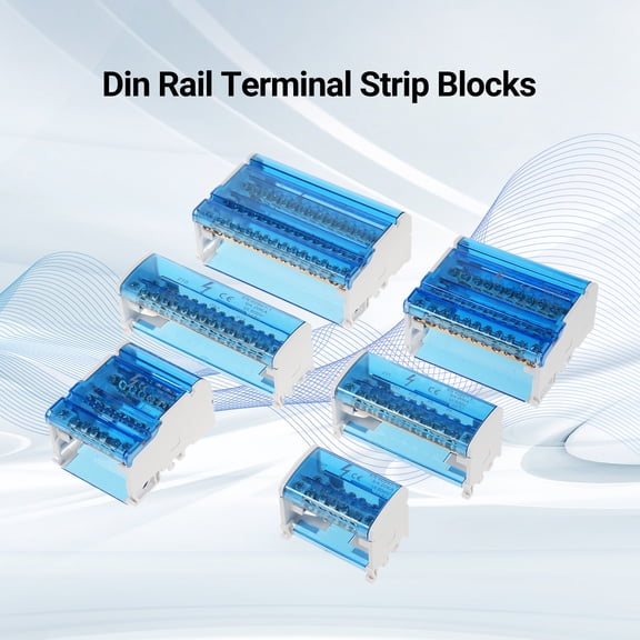 Rupoun 2-Level Single Phase Terminal Block Junction Box 207 Din Rail Distribution Case White/Blue