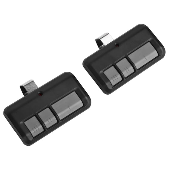 Rupoun 2 Pack Garage Door Opener with Clips 3 Buttons Universal Remote Controller Replacement for 893MAX 891LM 371 971 390mhz Rolling Code Metal ABS Design Long Range 100m (328.1 feet)