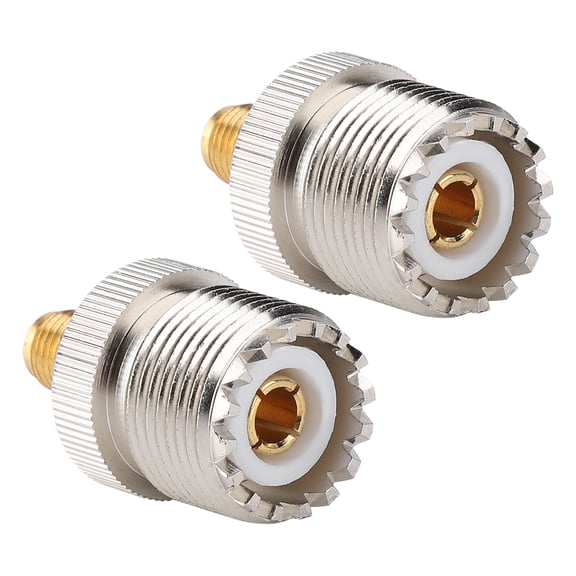 Rupoun 2-Pack UHF Female SO239 to SMA Female Adapter RF Coaxial Converter Connector High Frequency Low Loss Pure Brass Gold Plated for Antennas, Wireless LAN Devices, Wi-Fi Radios, 1.06 in / 2.7 cm