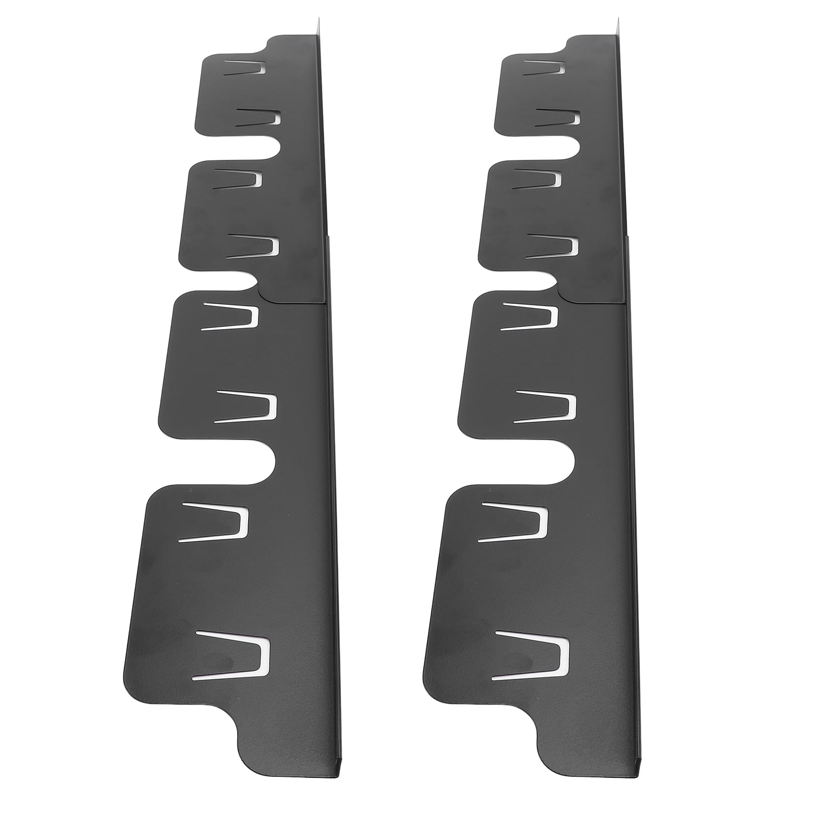Rupoun 2 Pairs Black Stainless Steel Stove Counter Gap Covers 13.78x3.94 Inches (35x10 cm) Adjustable Gap Guard Filler for Kitchen Oven Range Side Trim