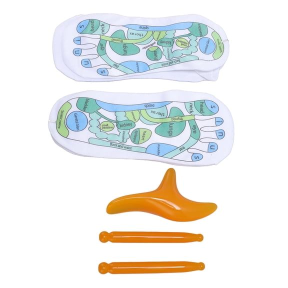 Rupoun 2 Pairs Socks with Straight Sticks Trigger Point Tool High Elastic Cotton Soft Anti Slip Socks Trigger Point Sticks Set for Foot Massage Therapy Relief, 8.66 in / 22 cm