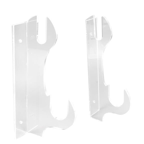 Rupoun 2 Pcs Wall Mounted Samurai Sword Holder Transparent Acrylic Martial Arts Weapon Display Rack for Katana Wakizashi Collection Showcase 7.87 inches / 20 cm Length Space Saving Design