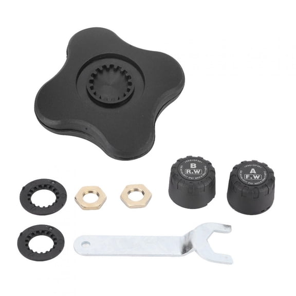 Rupoun 2-Piece Motorcycle Bluetooth TPMS Wireless Tire Pressure Monitoring System External Interior Temperature Sensor Kit Waterproof IP67 (100-900kpa)