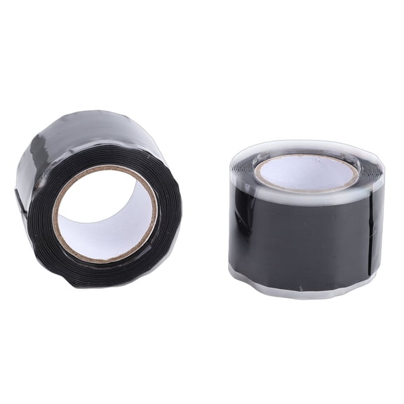 Rupoun 2 Rolls Silicone Grip Tape 4.9FT / 1.5m Self Fusing Handles Wrap Tape for Pull Up Bar Paddles Dumbbells Gym Equipment Black