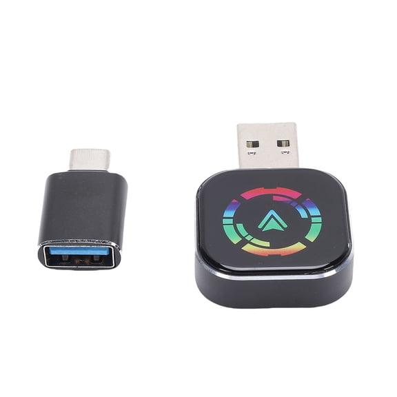 Rupoun 2-in-1 Wired to Wireless Adapter for CarPlay and Android Auto, Universal Car Wireless Dongle Converter with Bluetooth