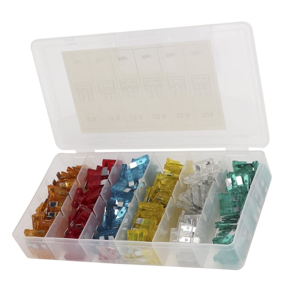 Rupoun 200pcs Car Blade Fuses Set 5A 10A 15A 20A 25A 30A Flat Fuse Assortment Kit Universal Fit Replacement Electrical Parts for Motorcycle RV Truck Boat Automotive Accessories